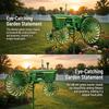 Garden Wind Spinner, Green Tractor Motocycle Fighter Jet Windmill Stake with Rotating Wheels for Patio Yard Garden,Unique Outdoor Sculptures Ornament