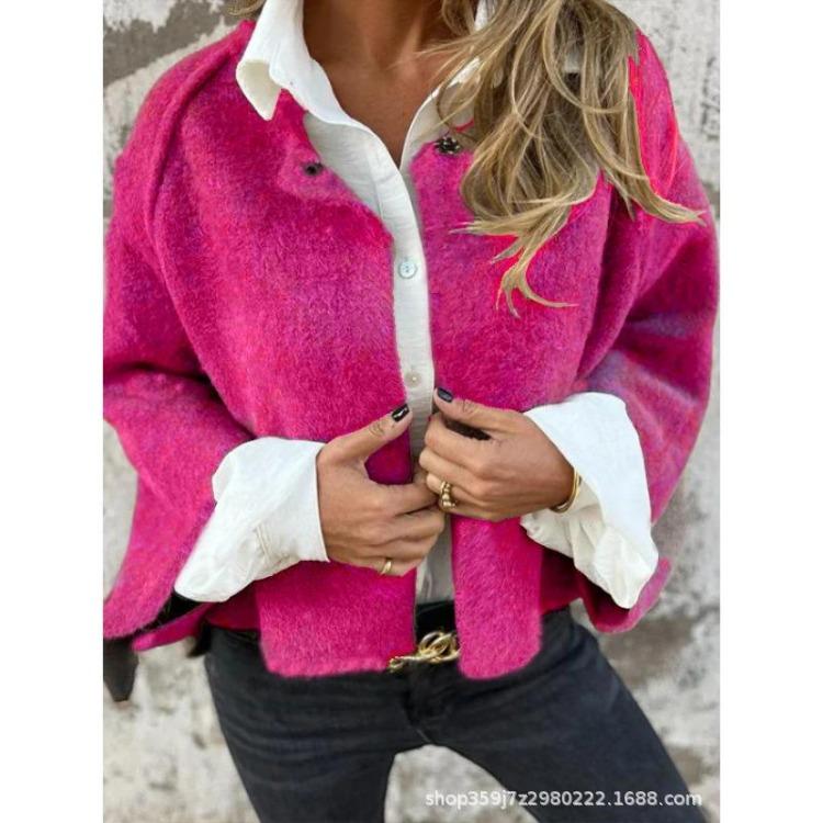 Herbst Winter Locker Langarm Imitation Kaschmir Warme Jacke