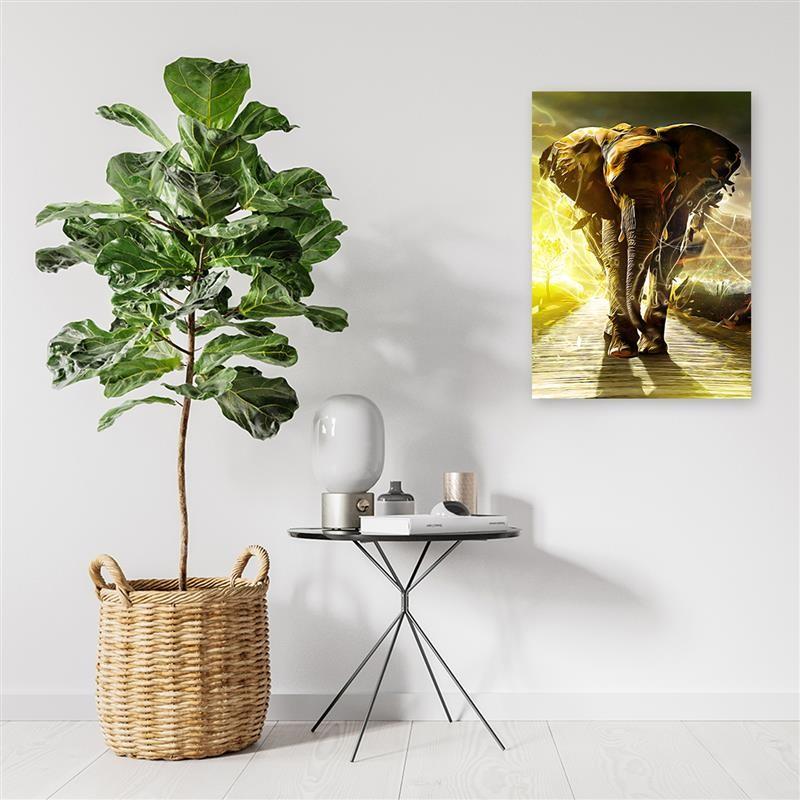 Imprimeu pe pânză, Elefant pe drum