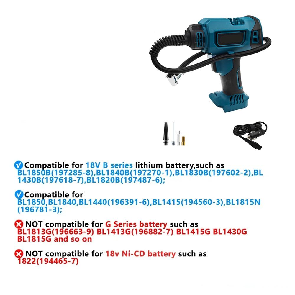 Cordless Electric Inflator Pump Air Compressor For Makita 18V Battery LED Light