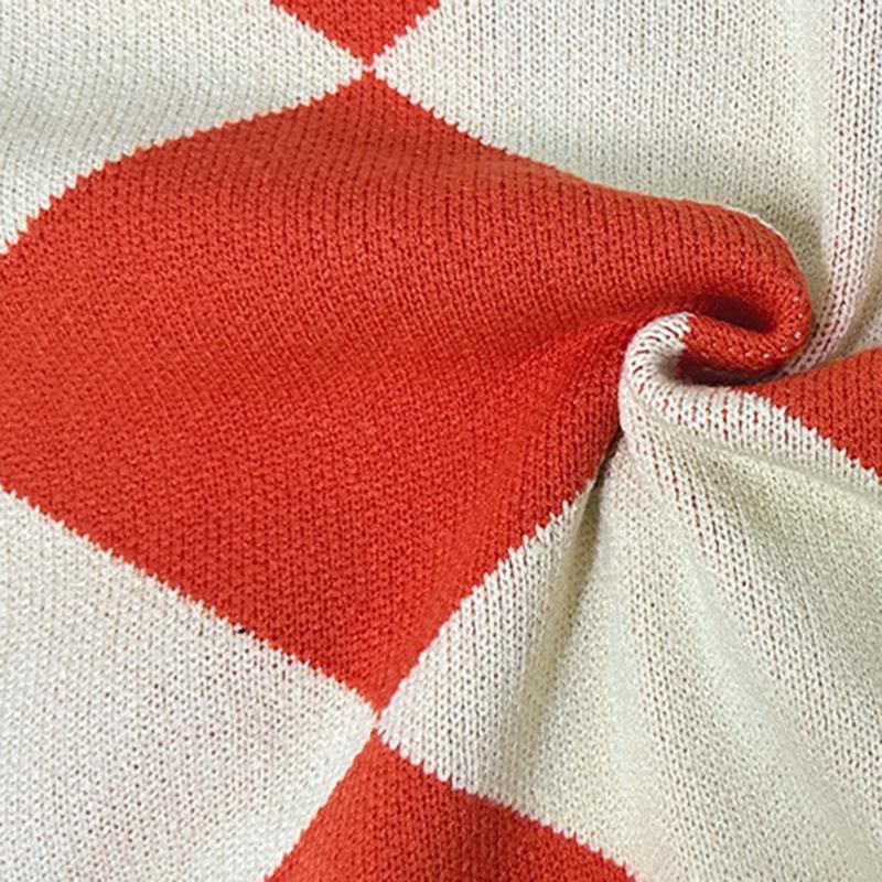 Women Color Block Loose Cardigan Button Knit Sweater Fall and Winter Coatigan