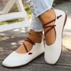 Fashion Women's Square Designer Sandals New Casual Flat Shoes Lightweight Brand Leather Flats Vintage Narrow Band Luxury Shoes