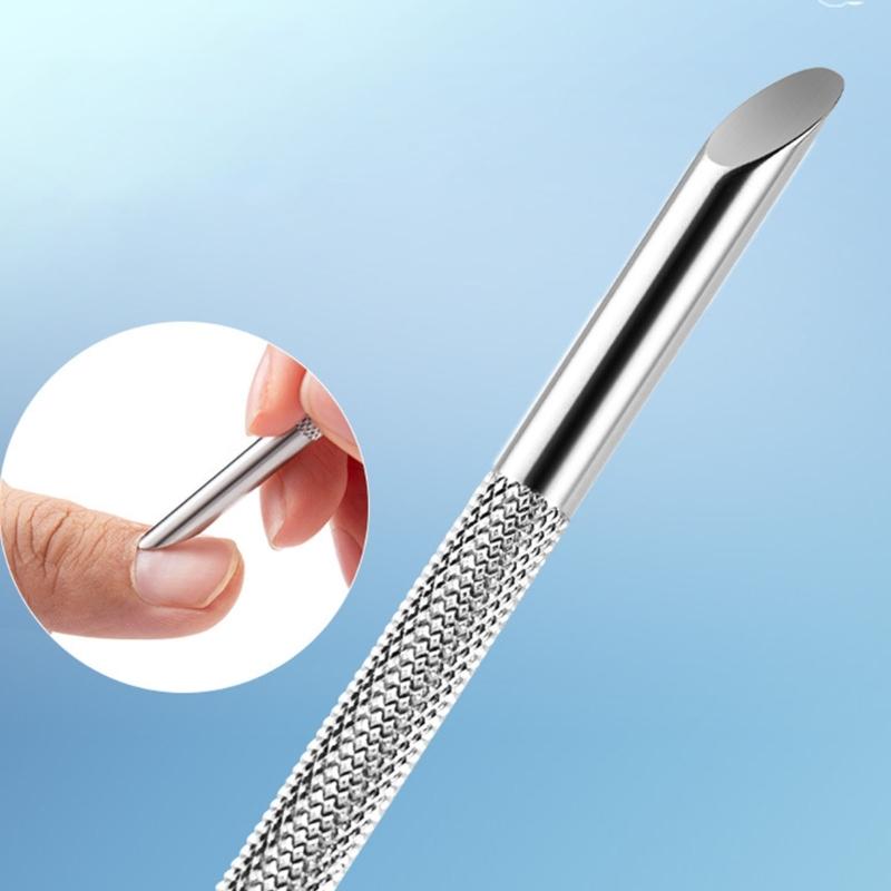 Double Ended Cuticle Pusher Remover Cleaner Nail Art Dotting Pen Stainless Steel Manicure Pedicure Nail Art Care Tool