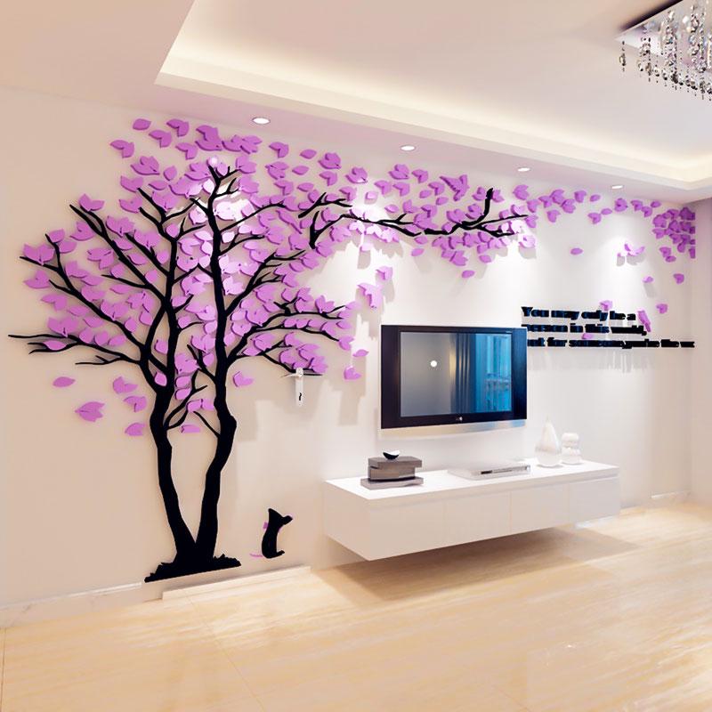 Large Tree Arcylic Wall 3D Sticker Living Room Decal Mural Art DIY Home TV Decor Large Tree Arcylic Wall 3D Sticker Living Room Decal Mural Art DIY Home TV Decor