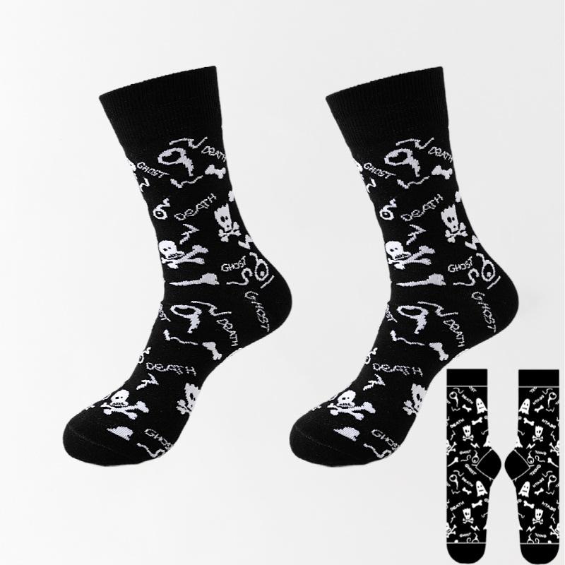 8 Pairs of New Men's Socks Plus Size Cotton Halloween Tube Sock Thanksgiving Women's Socks