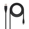 NANO CABLE USB 2.0 Cable Nanocable 10.01.0401/ Usb Male - Miniusb Male/ 1m/ Black