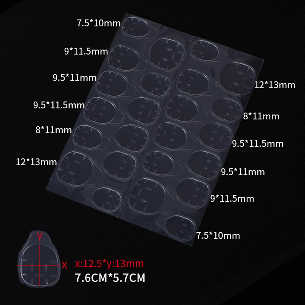 24PCS Nail Glue Sticker Resin Flexible Waterproof Breathable False Nail Tips for Women Girls