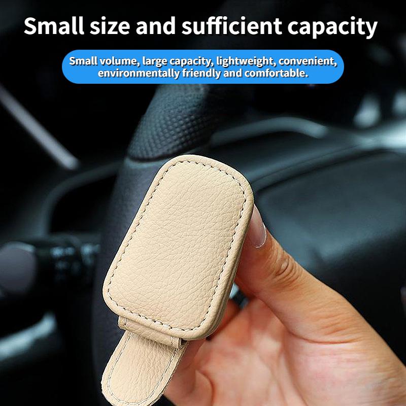 Car Sun Visor Clip Glasses Cards Case Auto Sunglasses Visor Glasses Holder Sunglasses Bracket Holder Pu Leather Glasses Support