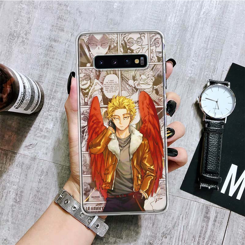 My Hero Academia Hawks Phone Case For Samsung Galaxy S20 FE S10 Plus S21 S22 Ultra S10E S9 S8 S7 Edge J4 + Fundas Cover Coque