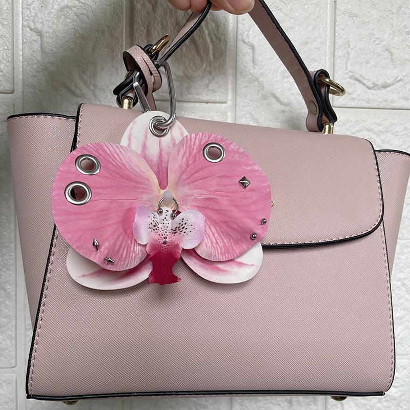 Exquisite Phalaenopsis Orchid Keychain Fashion Simulation Flower Bag Pendant Backpack Decoration Ornaments Accessories Gifts
