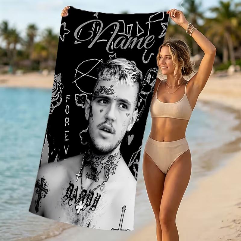 Customizable personalized beach towels Lil Peep themed designs.Suitable for the beach, yoga, sports;ideal as beach accessories