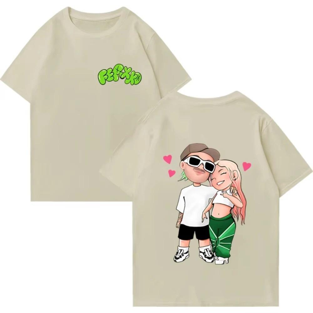 2026 Hot Sale Feid Ferxxo and Karol G Graphics Fashion T Shirts Unisex Women Hip Hop Streetwear Unisex Cotton Short Sleeve Tshirts