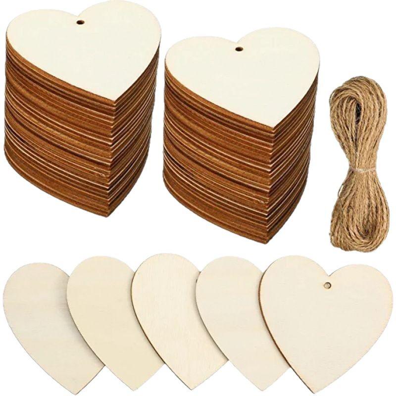 Heart-Shaped DIY Wood Slices for Valentine's and Christmas Decorations