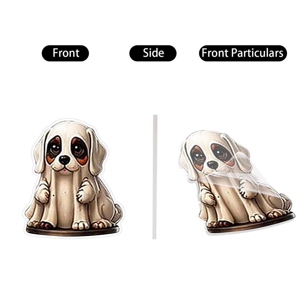 Halloween Advent Calendar Acrylic Dog Figurine for Holiday Countdown Decoration