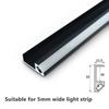 LED Cabinet Strip Lamp 45 Degree Oblique Lighting Splint Light for 18mm Wide Laminate Board Wardrobe Aluminum Profile Bar Light