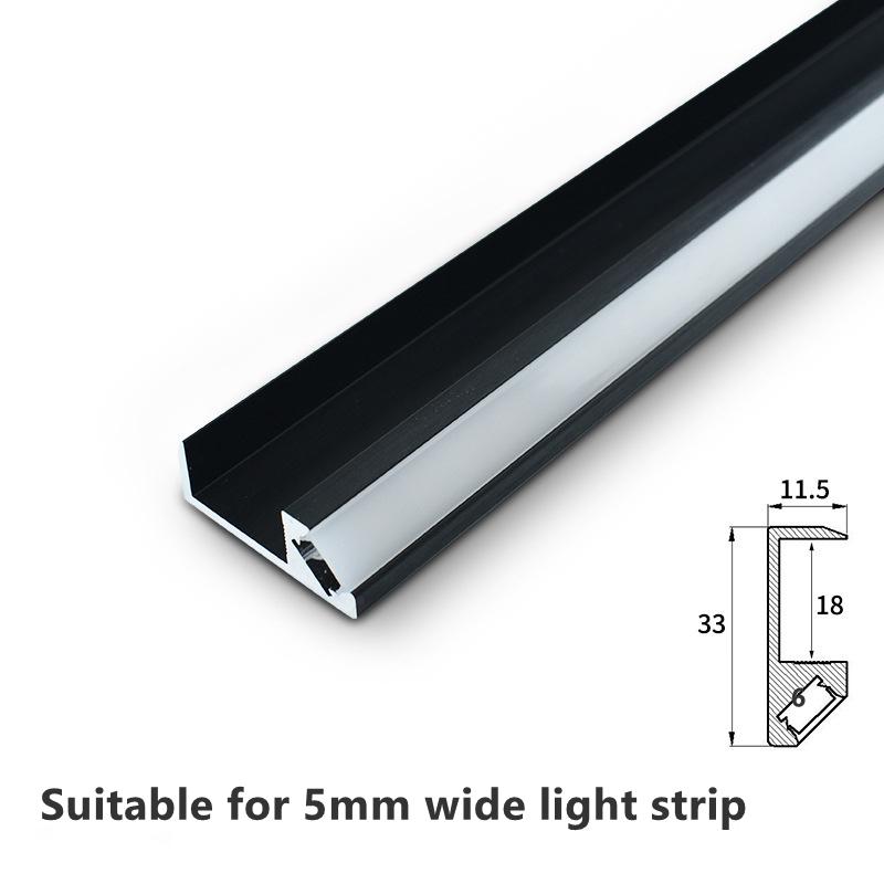 Lampă LED cu bandă pentru dulap, lumină oblică la 45 de grade, lumină tip splint pentru placă laminată cu lățimea de 18 mm, dulap, bară luminoasă cu profil de aluminiu