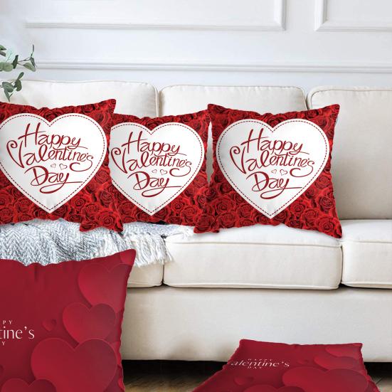 

Stylish Throw Pillow Case Comtable Touch Decorative Breathable Love Couple Printing Cushion Case Festival