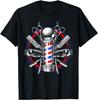Barber Pole Tools Hairstylist Graphic Tee Men's Breathable Cotton T-Shirt Daily Wear