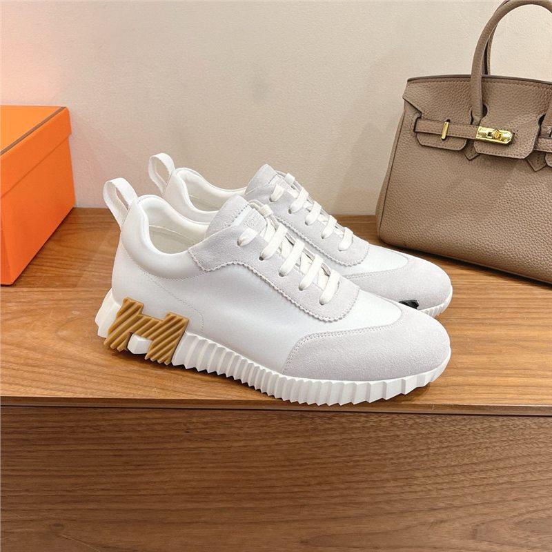 European high-end sports and leisure shoes new breathable simple leather lace-up running trend sports shoes