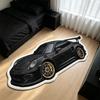 Pluche Kleed in Vorm van een Sportwagen, Zacht Antislip Wasbaar Deurmat, Trendy Race Decoratie Mat voor Slaapkamer Speelkamer Woondecoratie
