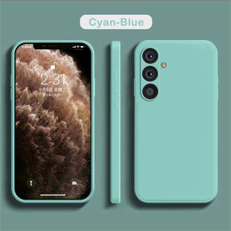 For Samsung A54 5G Case Liquid Silicone Camera Lens Protector Phone Cases For Samsung Galaxy A54 A55 A15 5G Soft Back Cover