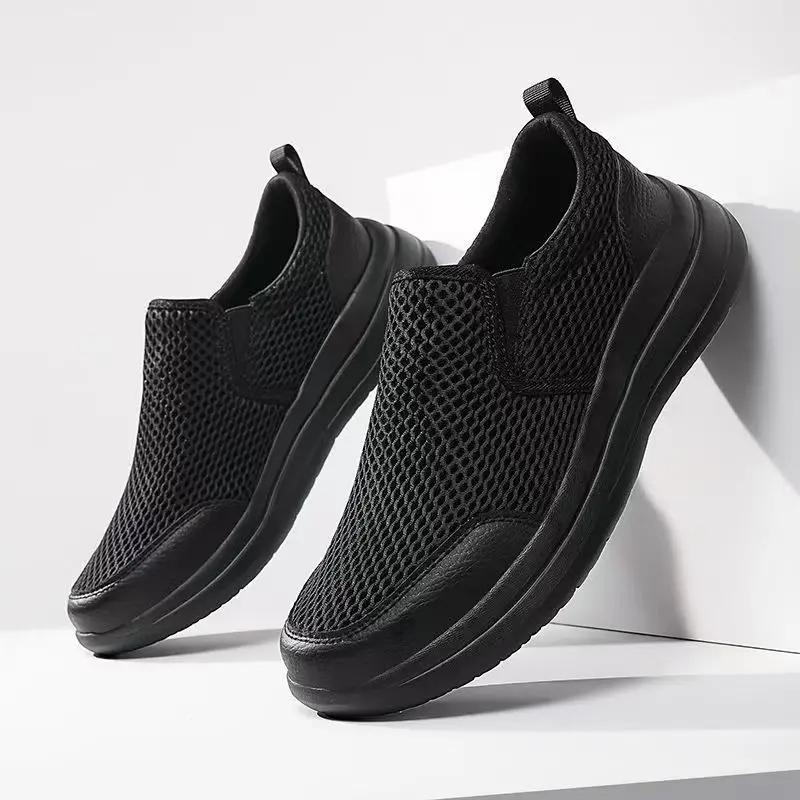 Fashion Male Shoe Slip-on Korean Style Breathable Running Sneakers Mesh Fashion 2025 In Promotion Without Leather New Men's Casual Shoes