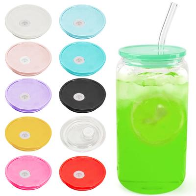 Coperchi per tazze in vetro da 16 Oz, chiusura addensata con cannuccia