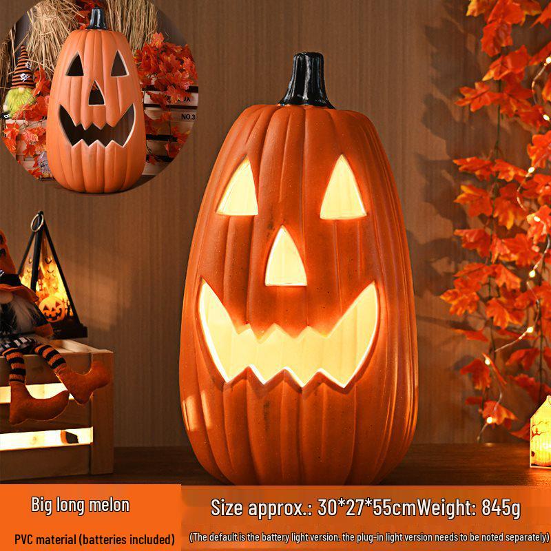 Halloween Light-Up Hollow Pumpkin Lantern for Outdoor Decor