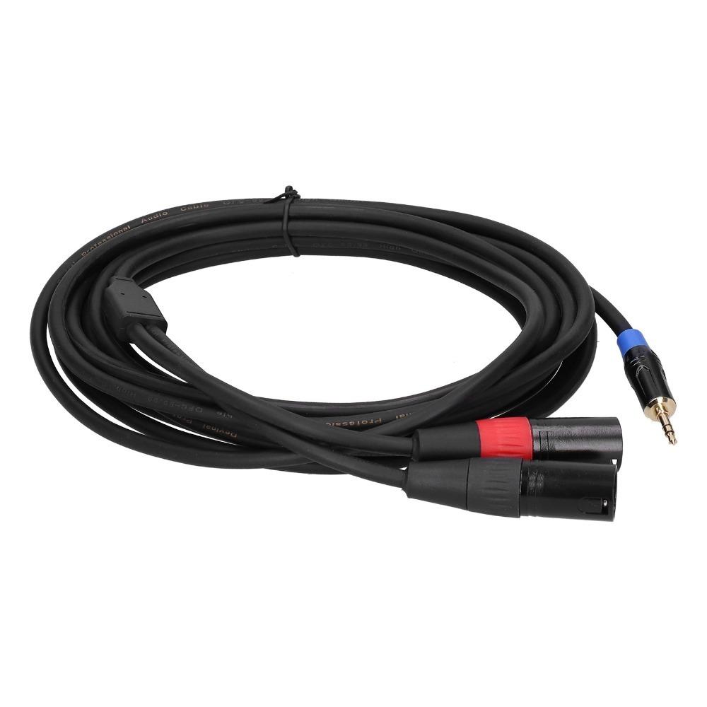 Gold Plating Audio Converter Cable 3.5mm Stereo Male Male To Dual XLR Connector  Audio Equipment