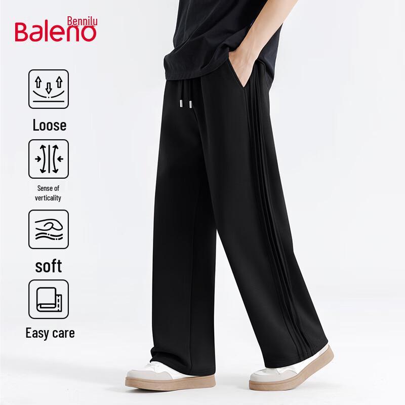 Baleno Men's 300G Heavyweight Pleated Straight-Leg Casual Pants
