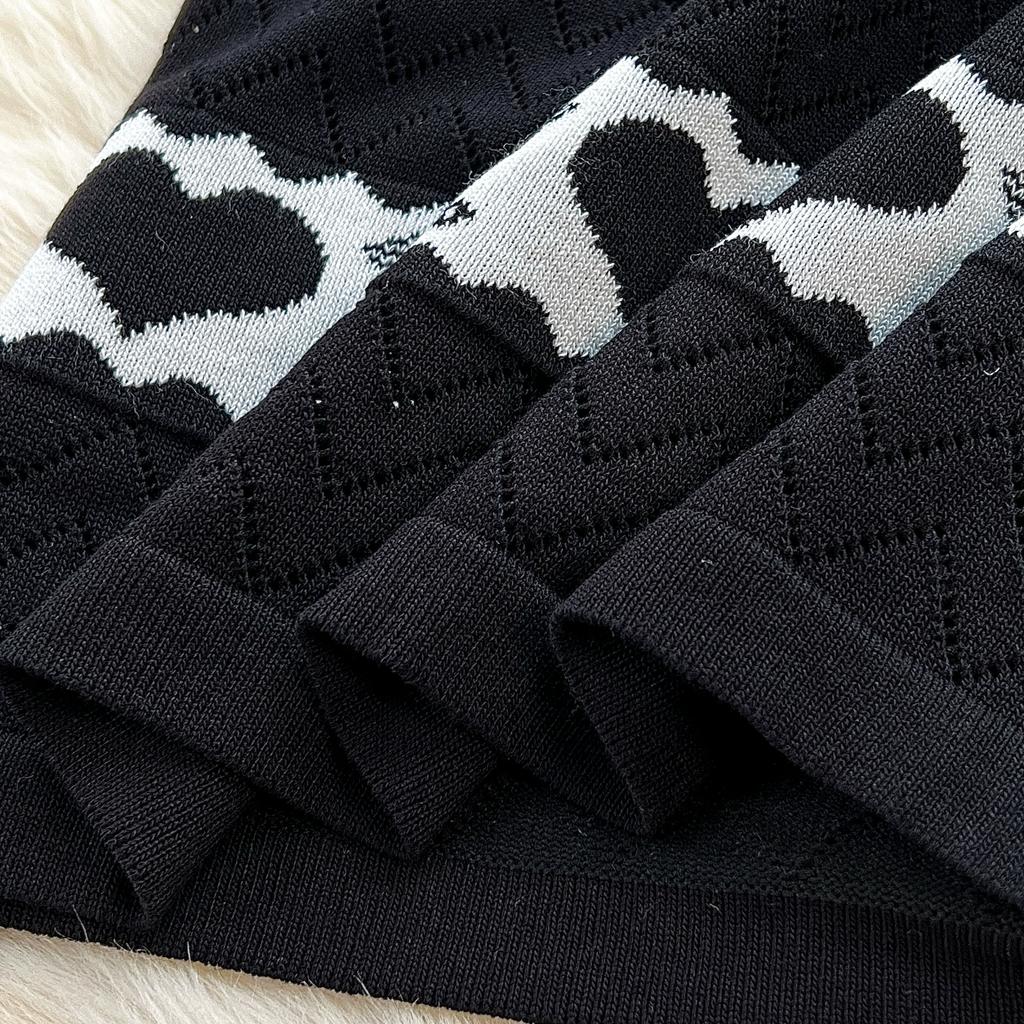 Summer Women Sweet Knitted Heart Slim Bodycon Girls Sheath Sweater Dresses