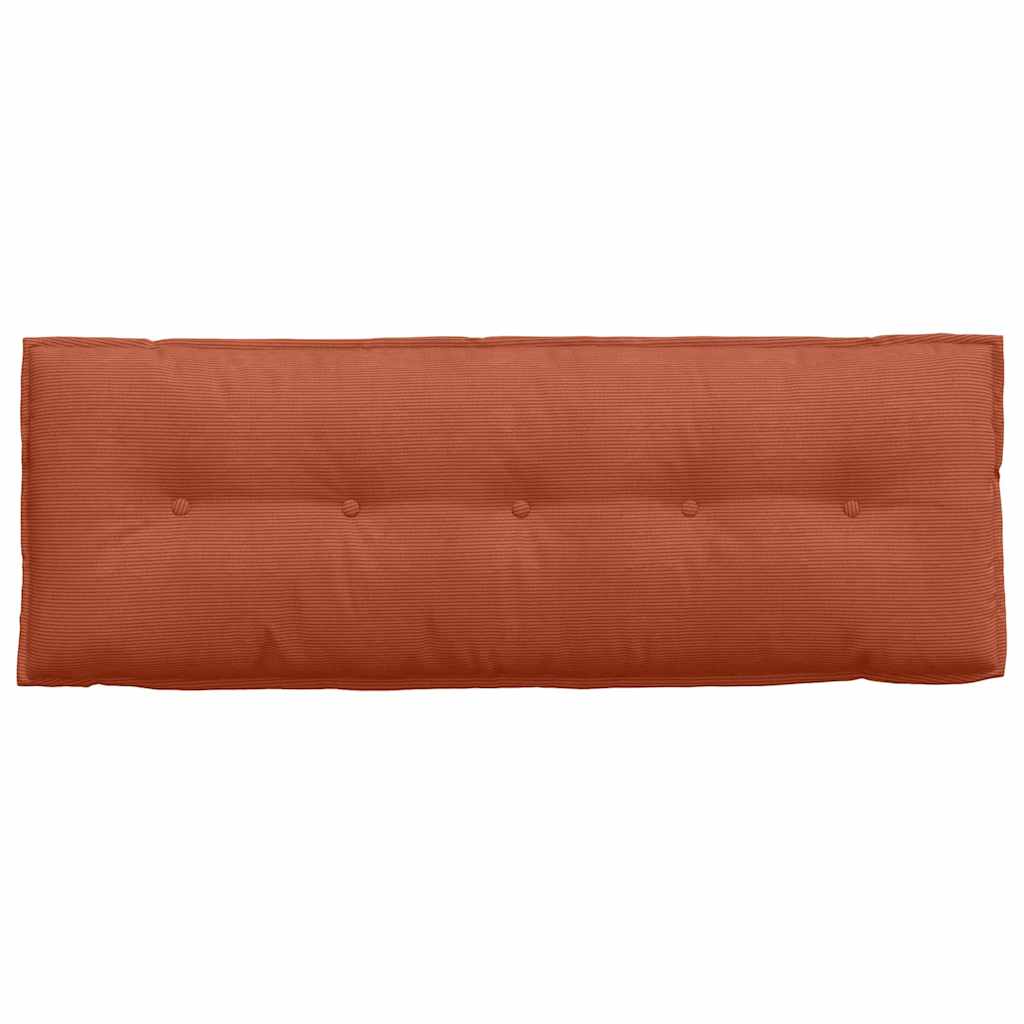 Back Cushion Red Orange 140 x 50 cm Corduroy Fabric