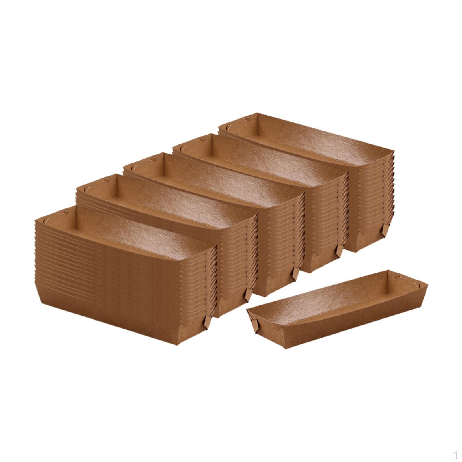 

100 Pieces Paper Food Boats Serving Baskets for Dessert Popcorn French Fries
