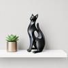 3D Printed Cat Figurine, Modern Geometric Cat Sculpture, Minimalist Art Decor for Entryway Desk Shelf, Cat Lover Home Gift