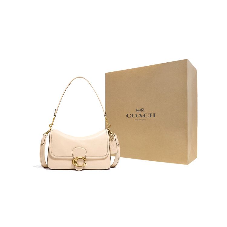 Coach Tabby 26 Classic C Buckle Fashion Soft Leather Shoulder Bag Women Shoulder Bag Ivory C4823-B4IY