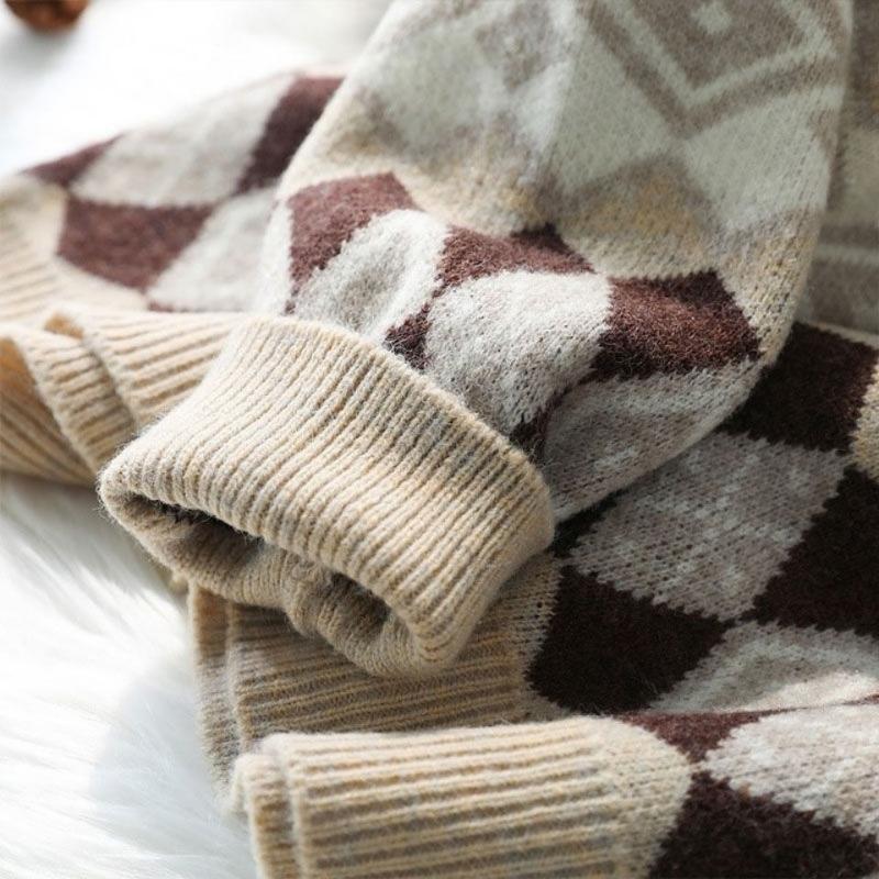 Svetr s vysokým límečkem Dámské Podzim a Zima 2022 Western Vintage Port Volný Dlouhý rukáv Běžný Pletený Svetr Žena