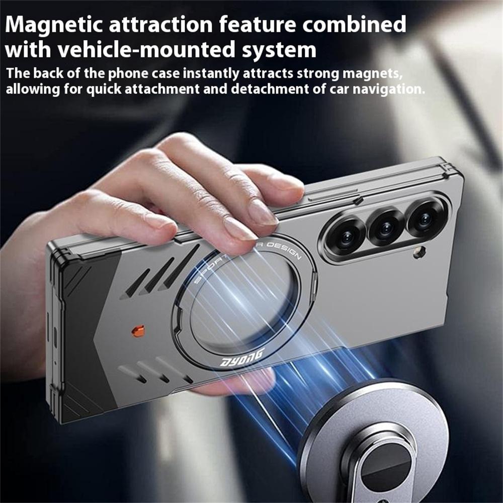 DYONG For Samsung Galaxy Z Fold6 5G Metal Case Frameless Hollow Heat Dissipation Phone Cover with Kickstand