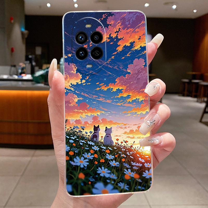 Casing For Huawei Nova 13 Pro Luxury Cute Cool Dragon Flower Pattern Soft silicone Phone Case Back Cover Transparent TPU Shell