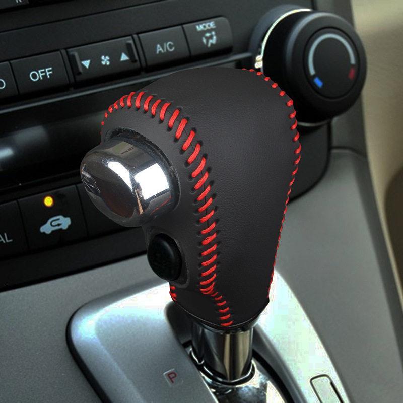 Kompatibel mit 07-26 Honda CRV/Civic Echtleder Schalthebelknaufabdeckung für Automatikgetriebe.