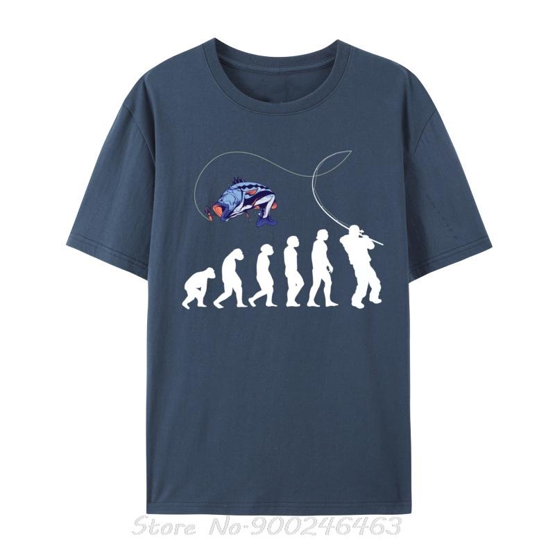 Fishing Rod Fishing Pole Evolution Fly Fishing Print Top T-Shirts Family Cotton Men's Clothing Oversized Unisex Tees Streetwear
