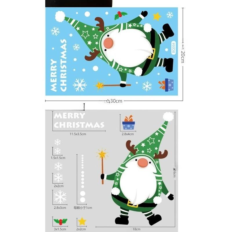 Weihnachtsspiegel-Aufkleber, Weihnachtsmann, Schneemann, Elch, Fensteraufkleber, Schneeflocke, Fensteraufkleber, Frohe Weihnachten, Frohes Neues Jahr 2025