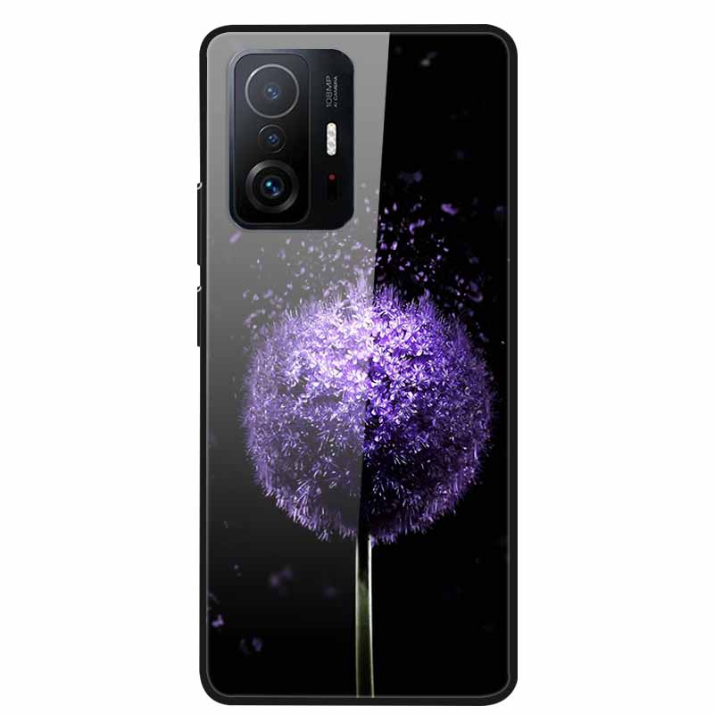 For Xiaomi 11T Pro Glass Case Hard Tempered Glass PC Cover Phone Case For Xiaomi Mi 11T 11 T Pro Shockproof Cartoon Funda Coque