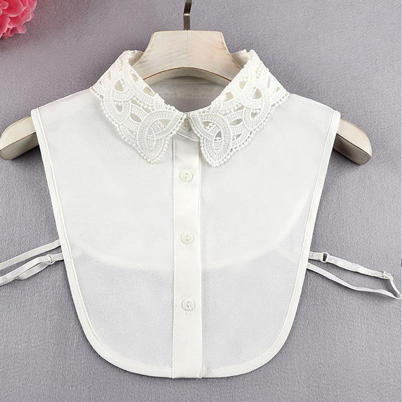 Białe Sztuczne Kołnierzyki Dla Kobiet Krata Klapa Odpinany Kołnierzyk Koszula Koronka Stójka Fałszywy Kołnierzyk Kobieta Zdejmowany Krawat Nep Kraagie