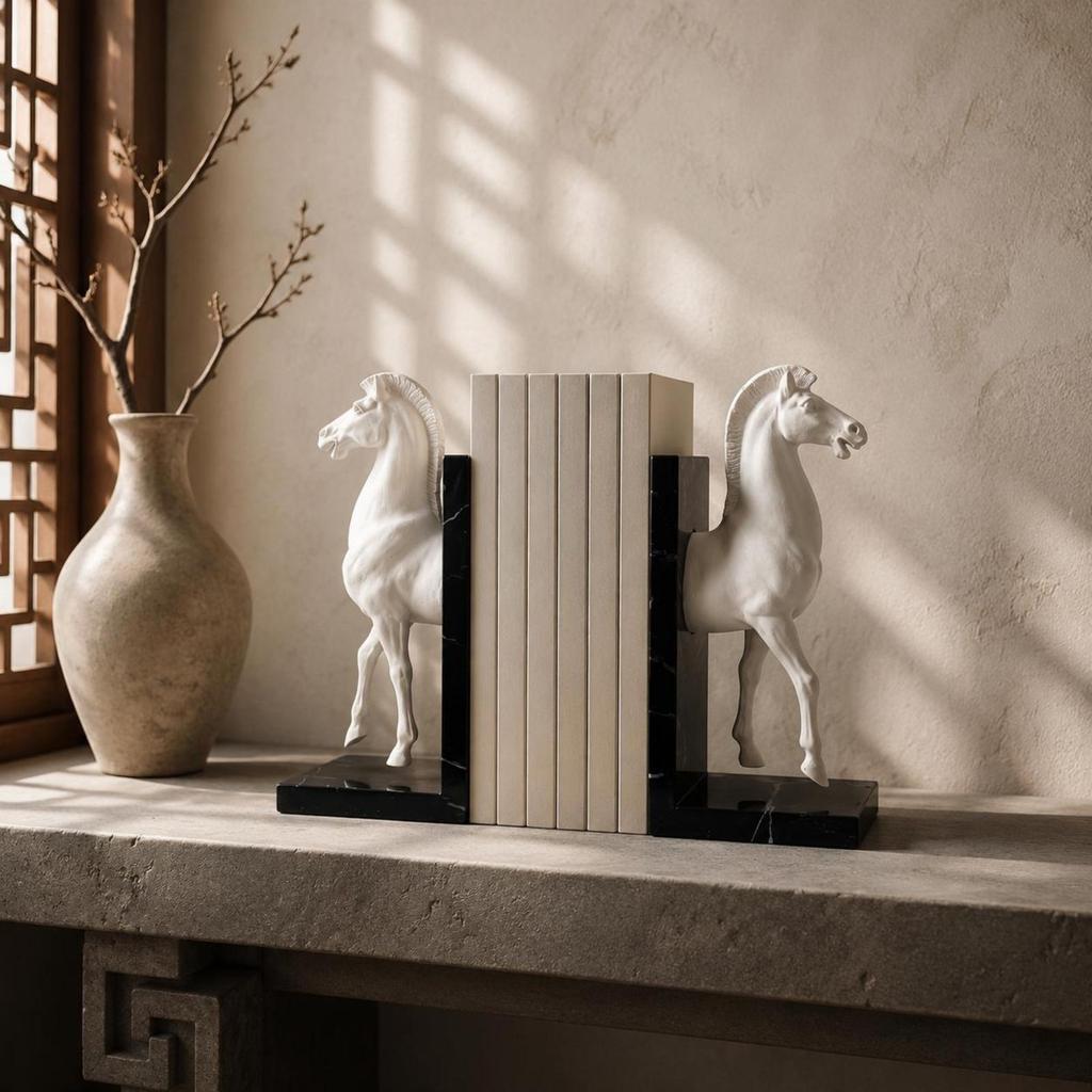 Horse Head Bookend Rustic Bookends Long-Lasting for Shelf, Desk