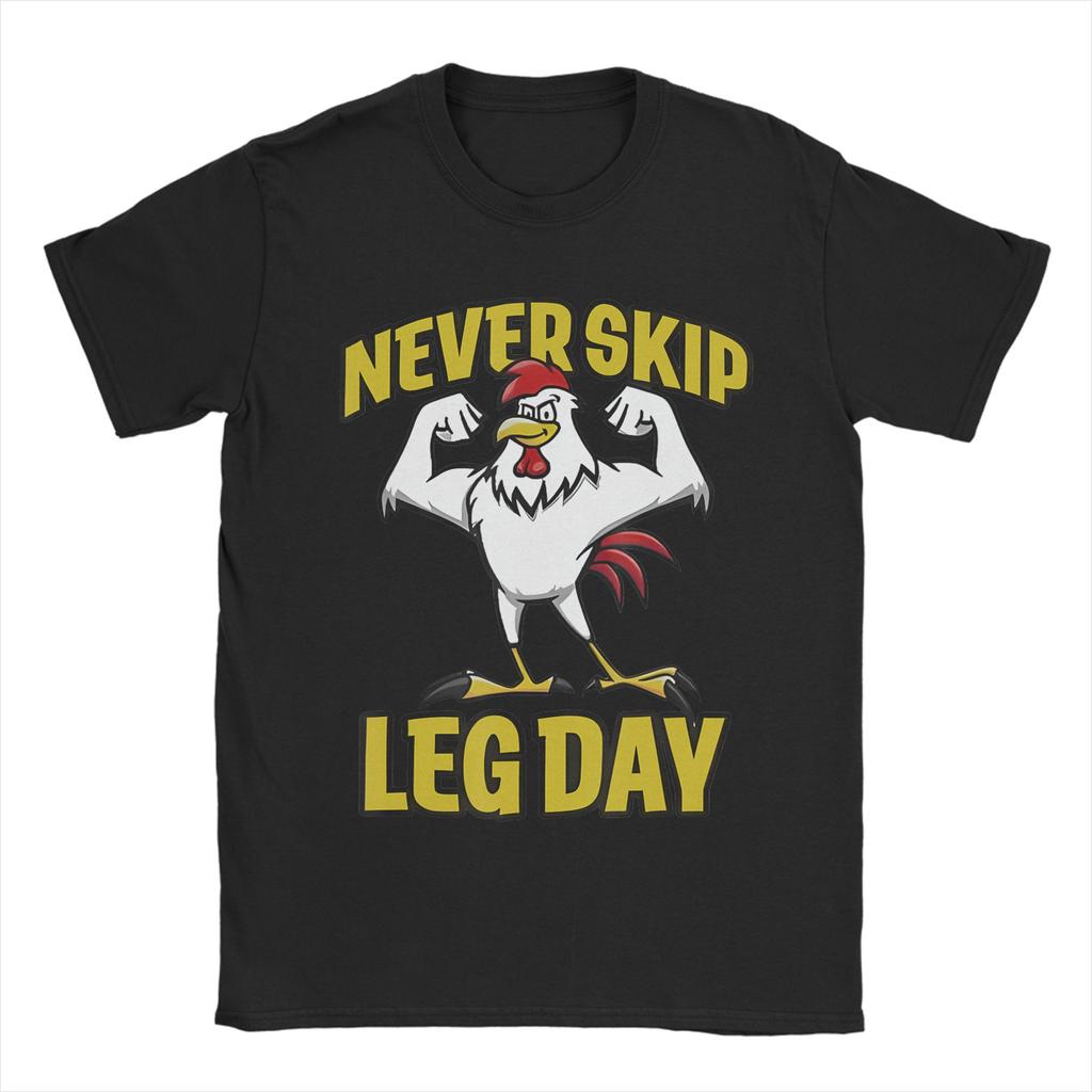 Unisex TShirts Funny Leg Day Designs Collection Never Skip Leg Day Casual Pure Cotton Tees Short Sleeve T Shirts O Neck Tops