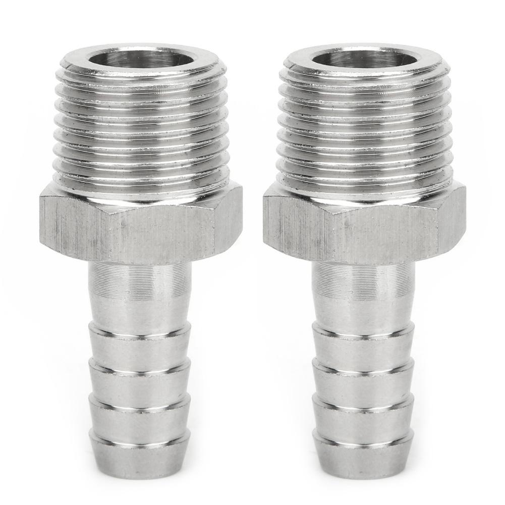 

2PCS 1 2in BSPT Male Thread Connector Pipe Fitting Barb Joint Quick Coupling Connector(BSPT 1 2in 10mm )