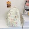 Schoolbag high value ins wind backpack alphabet junior high school student leisure backpack college wind large capacity class schoolbag female