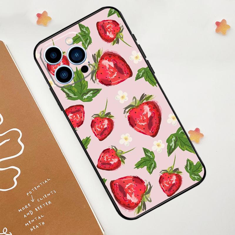 Strawberry Phone Case For iPhone 17 Pro Max 14 11 15 16 Pro Max 12 13 mini 16 Plus 16e 17 Air Funda