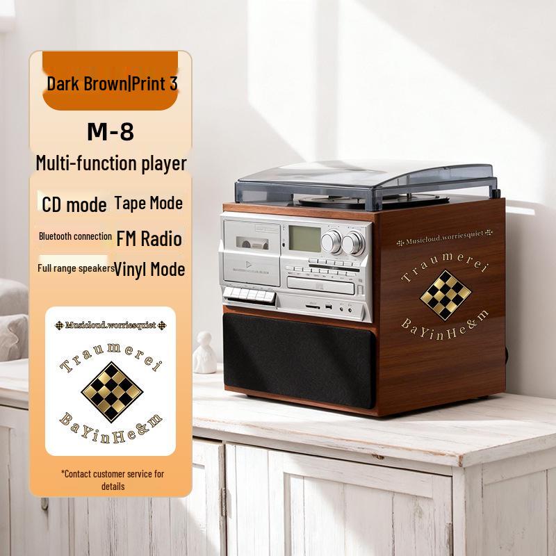 Cross Classic Multifunction Retro Record Player with HIFI Harman Sound, CD, Cassette, and Bluetooth Speaker