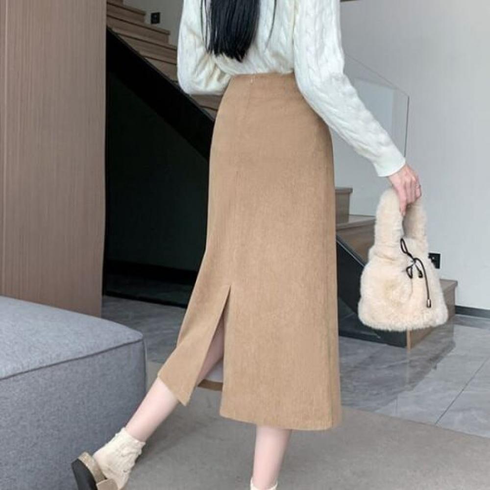 Navava Women S Vintage Corduroy Skirt nS483
